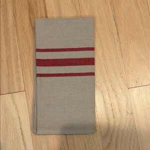 Tan and Red Striped Napkin Set